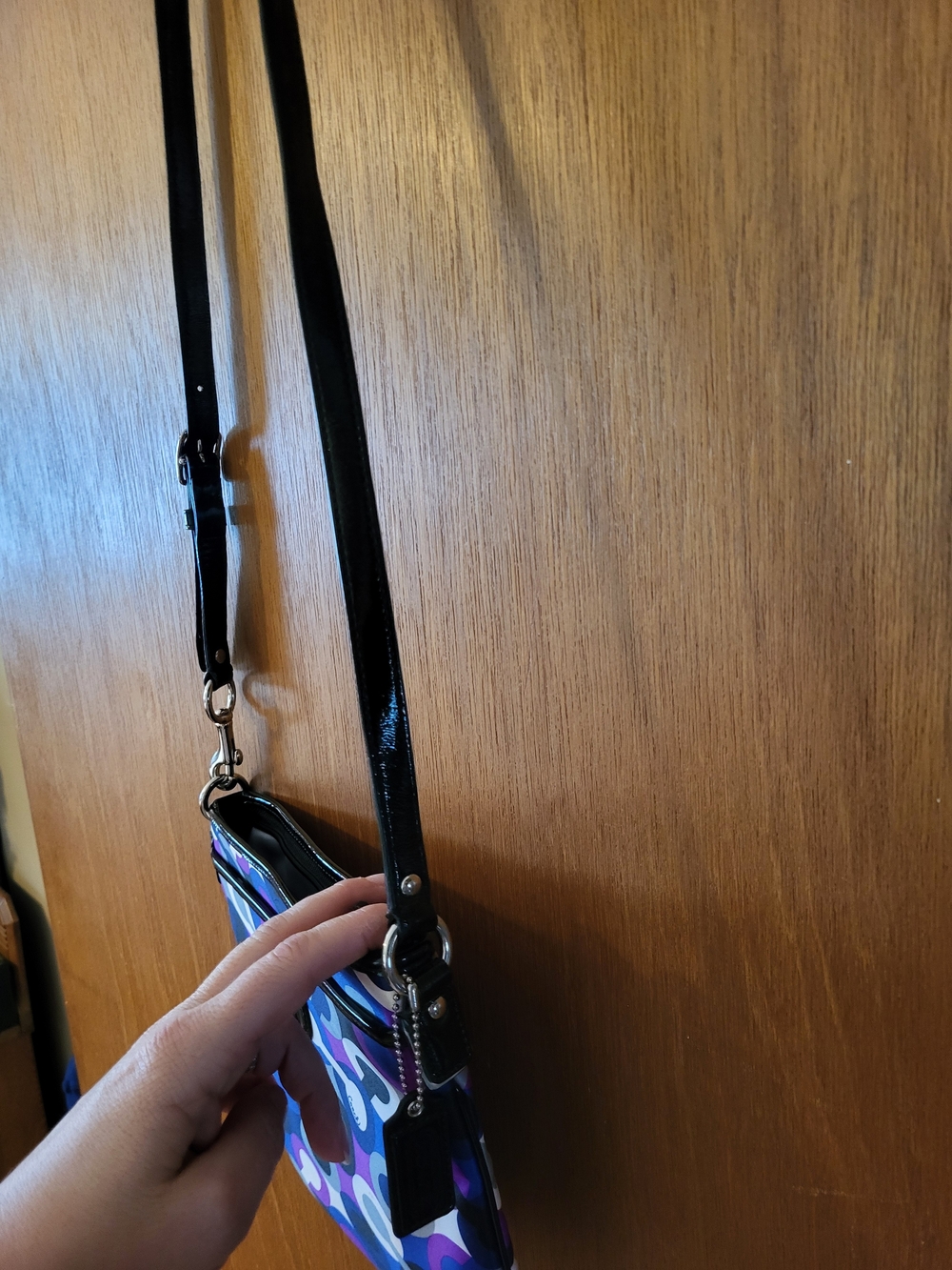 Coach Purple & Black Patterned Crossbody Bag - Picture 5 of 12